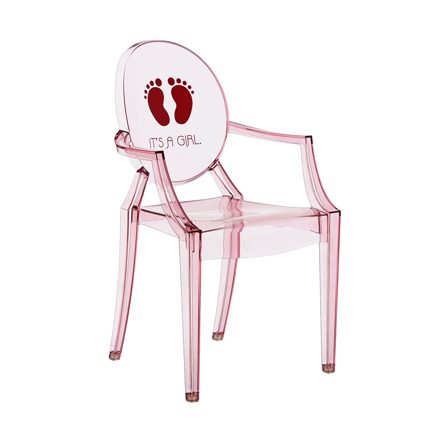 KARTELL KIDS chaise pour enfants LOU LOU GHOST (Rose / It's a girl - Polycarbonate coloré dans la ma