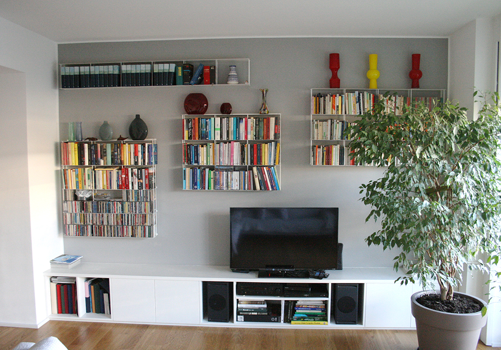 KRIPTONITE bibliothèque murale KROSSING 166 x H 100 cm avec compartiments H 25 cm