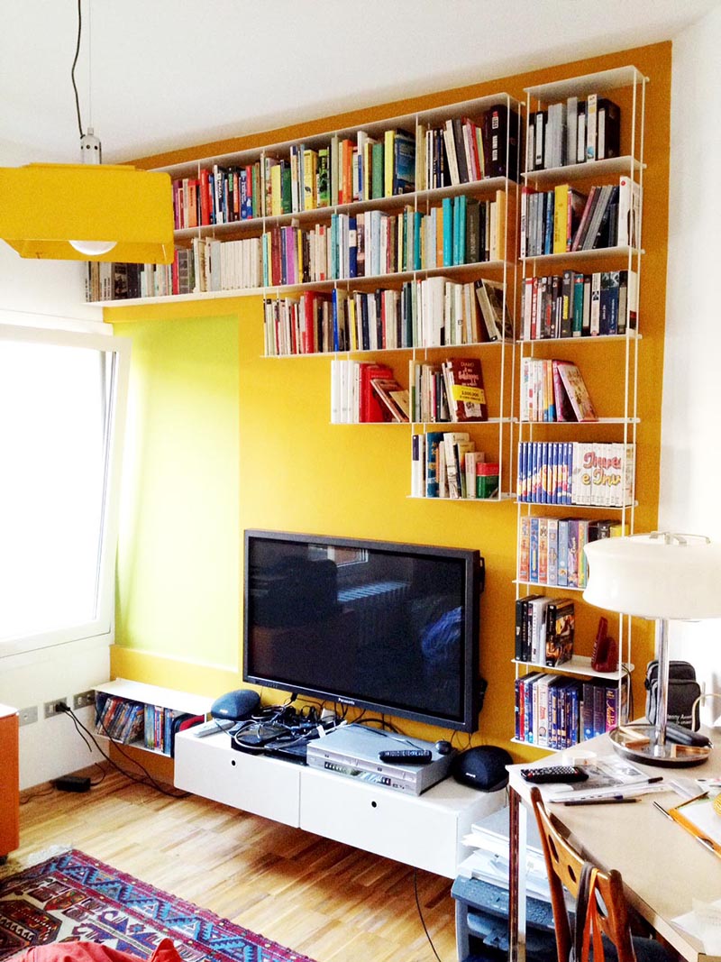 KRIPTONITE bibliothèque murale KROSSING 166 x H 100 cm avec compartiments H 25 cm