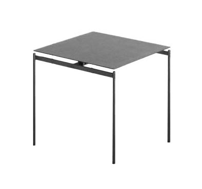 HORM table basse TORII (48 x 43 x H40 cm - Plateau en céramique grise et pieds en métal brut)
