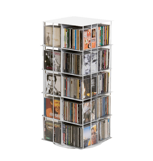 KRIPTONITE porte CD verticale KROSSING ROTANTE (Blanc Opaque - Métal)