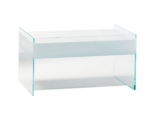 GLAS ITALIA meuble à tiroirs FLOAT (100 x 45,5 x H 79 cm - cristal transparent extralight)