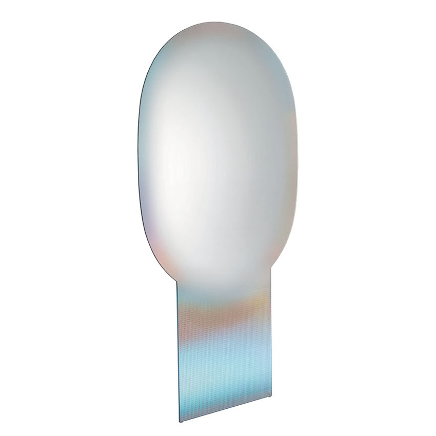 GLAS ITALIA miroir sur pied posé au sol SHIMMER (100 x 180 cm - Cristal extralight)