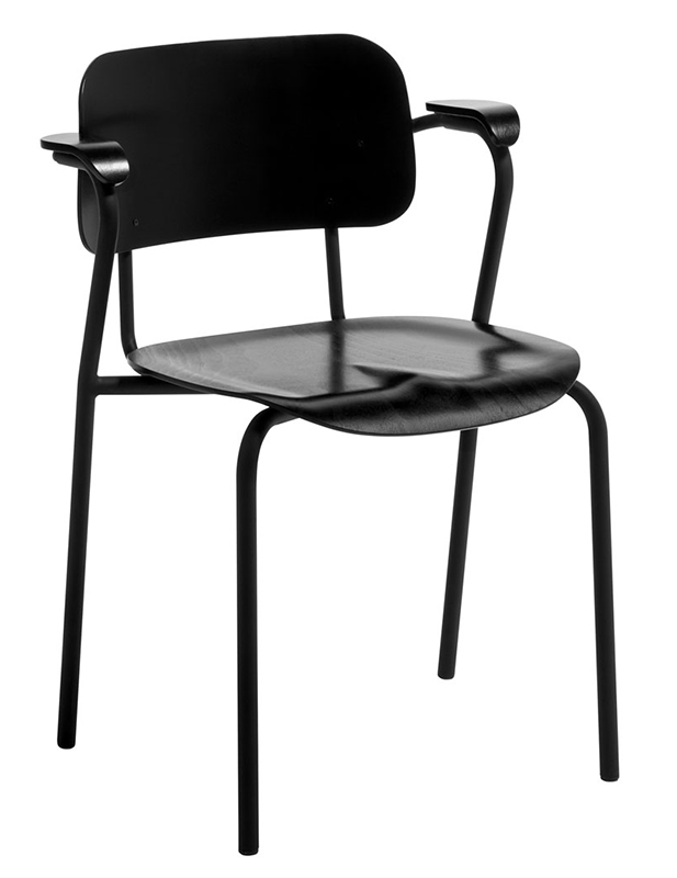 ARTEK chaise LUKKI CHAIR (Laqué noir - Acier, hêtre, bouleau)
