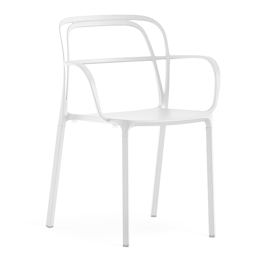 PEDRALI set de 2 chaises INTRIGO 3715 (Blanc - Aluminium)