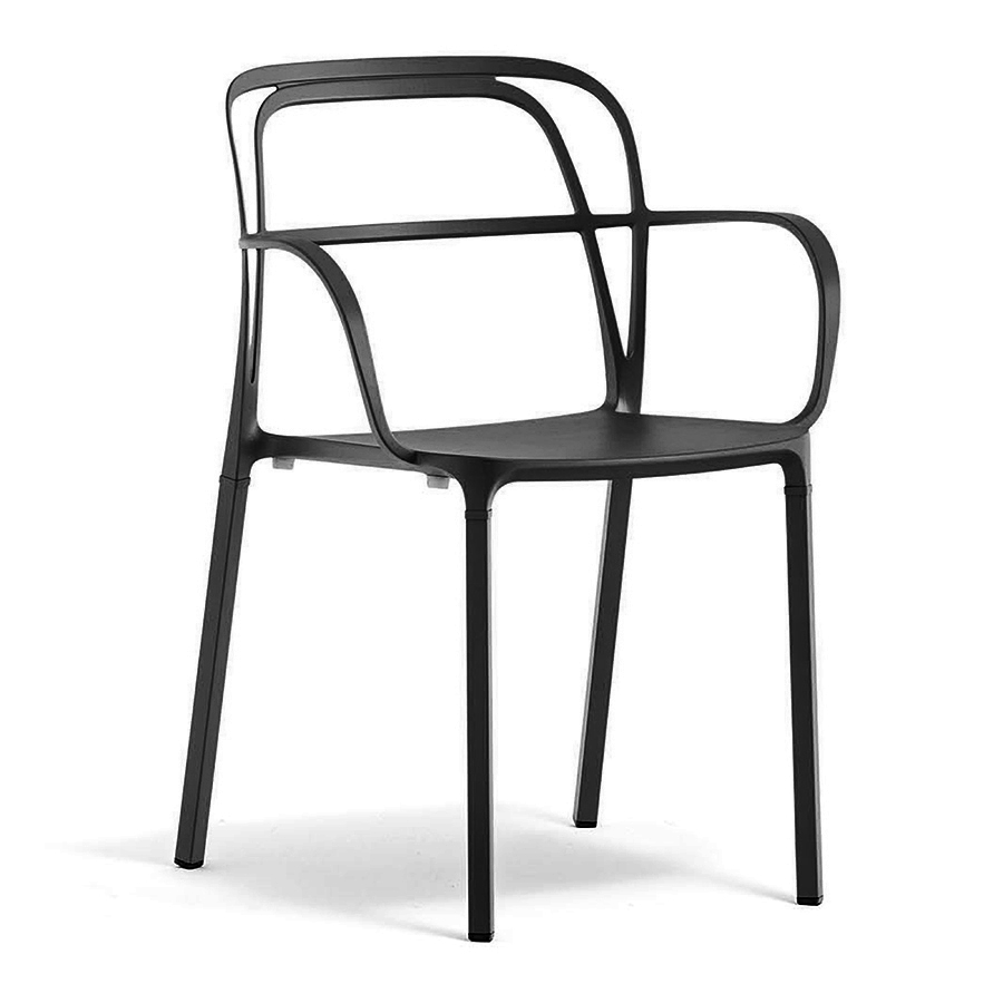 PEDRALI set de 2 chaises INTRIGO 3715 (Noir - Aluminium)