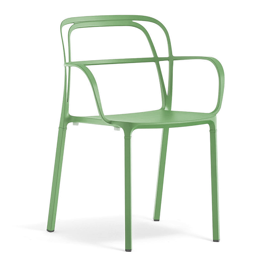 PEDRALI set de 2 chaises INTRIGO 3715 (Vert sauge - Aluminium)