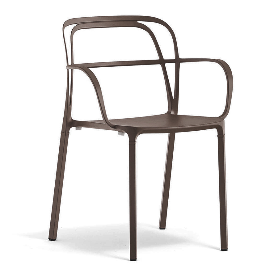 PEDRALI set de 2 chaises INTRIGO 3715 (Marron - Aluminium)