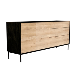 ETHNICRAFT sideboard BLACKBIRD with 2 doors and 3 drawers