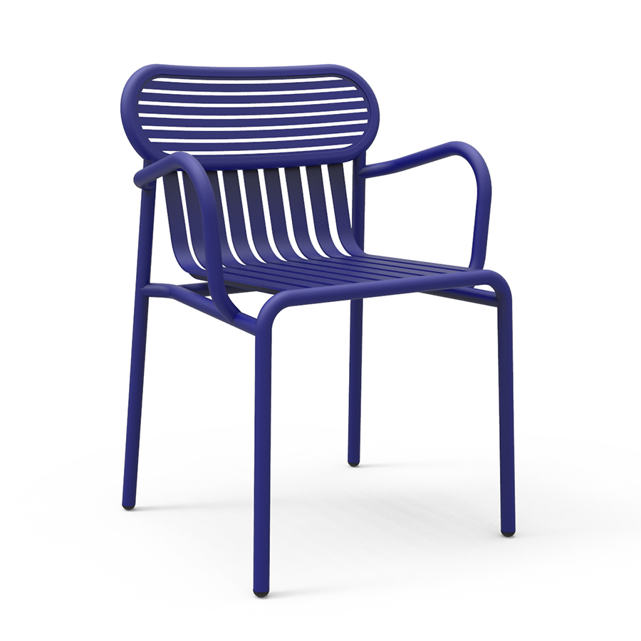 PETITE FRITURE set de 4 chaises avec accoudoirs pour extérieur WEEK-END (Bleu - Aluminium verni par 