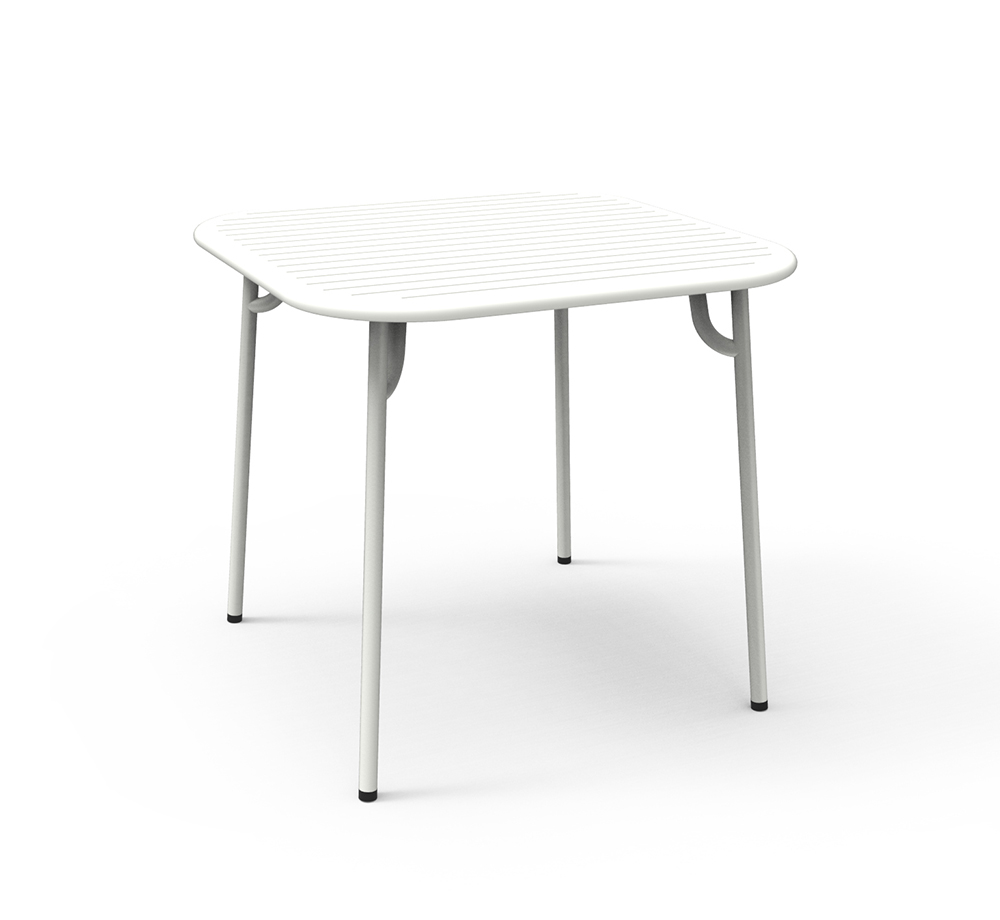 PETITE FRITURE table carrée pour extérieur WEEK-END (Blanc - Aluminium verni par poudre epoxy)