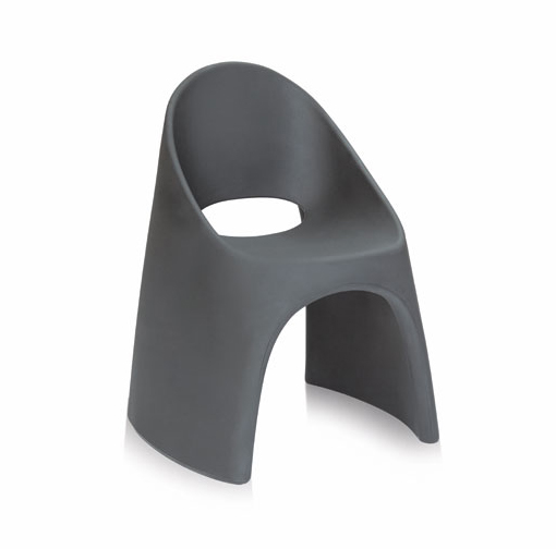 SLIDE set de 2 chaises AMELIE (Gris laqué - Polyéthylène)