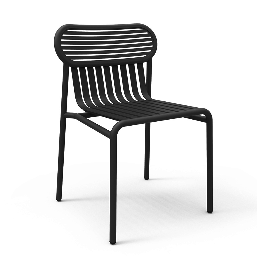PETITE FRITURE set de 2 chaises pour extérieur WEEK-END (Noir - Aluminium verni par poudre epoxy)
