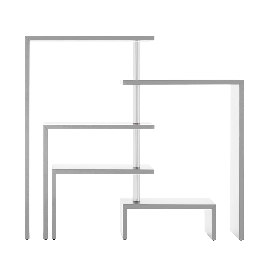 ZANOTTA meuble à étagères pivotantes JOY (5 étagères blanches - Medium density fiberboard)