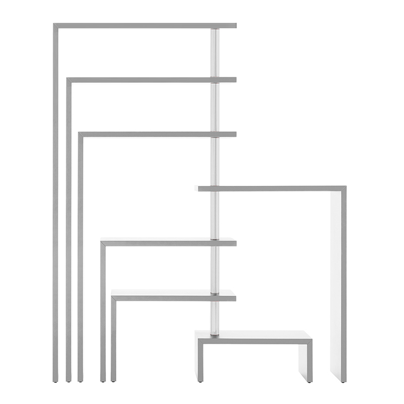 ZANOTTA meuble à étagères pivotantes JOY (7 étagères blanches - Medium density fiberboard)