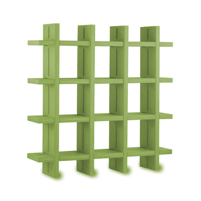 SLIDE bibliothèque MY BOOK 4X4 (Citron vert - Polyéthylène)