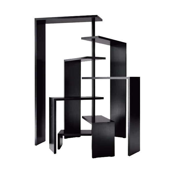 ZANOTTA meuble à étagères pivotantes JOY (7 étagères noires - Medium density fiberboard)