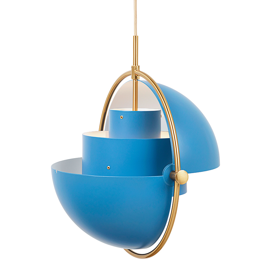 GUBI lampe à suspension MULTI-LITE (bleu et laiton - Métal)