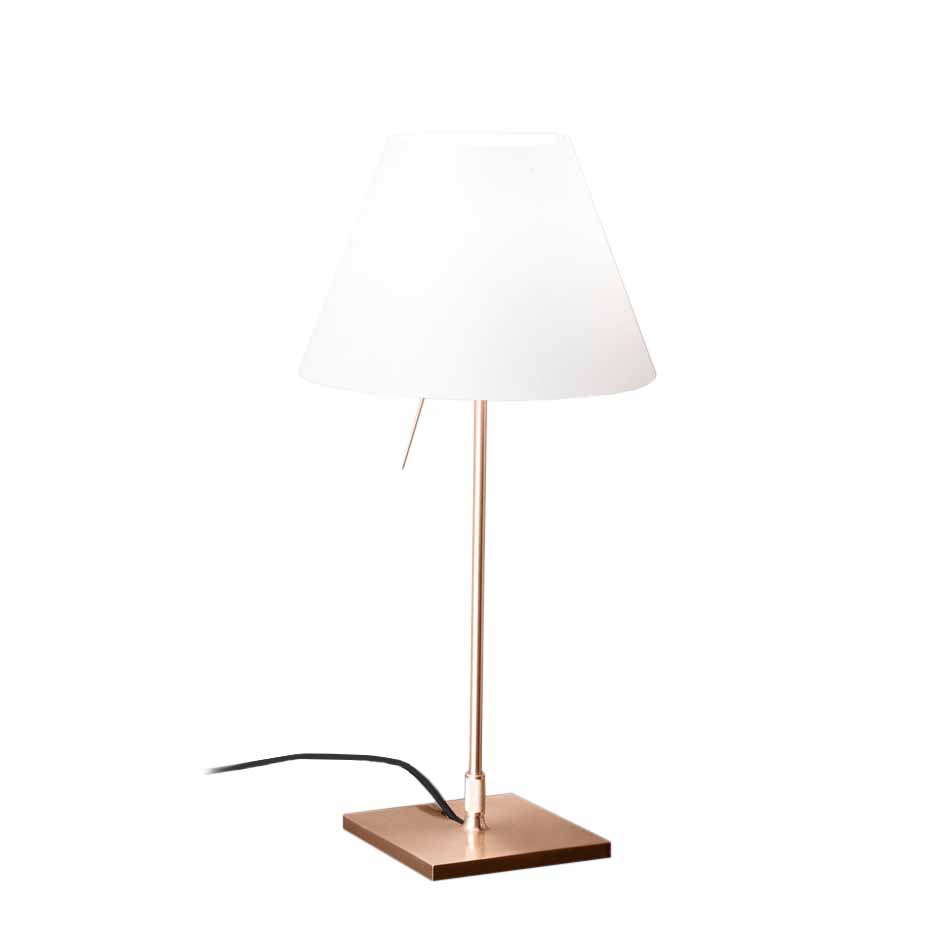 LUCEPLAN lampe de table COSTANZINA BRASS D13 pi.c LED (Blanc - Laiton et polycarbonate)