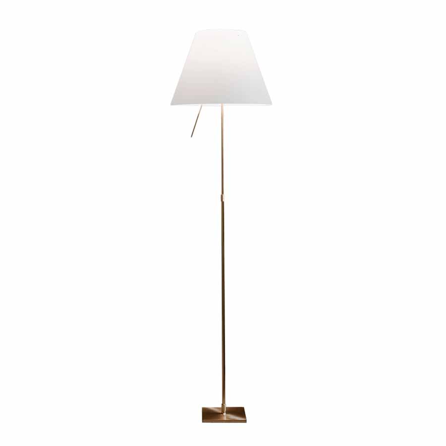 LUCEPLAN lampadaire COSTANZA BRASS D13t (Blanc - Laiton et polycarbonate)