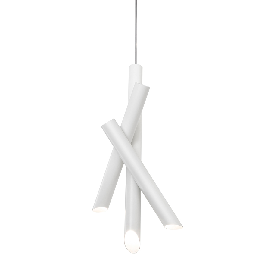 NEMO lampe à suspension TUBES 3 (Blanc - aluminium et polycarbonate)