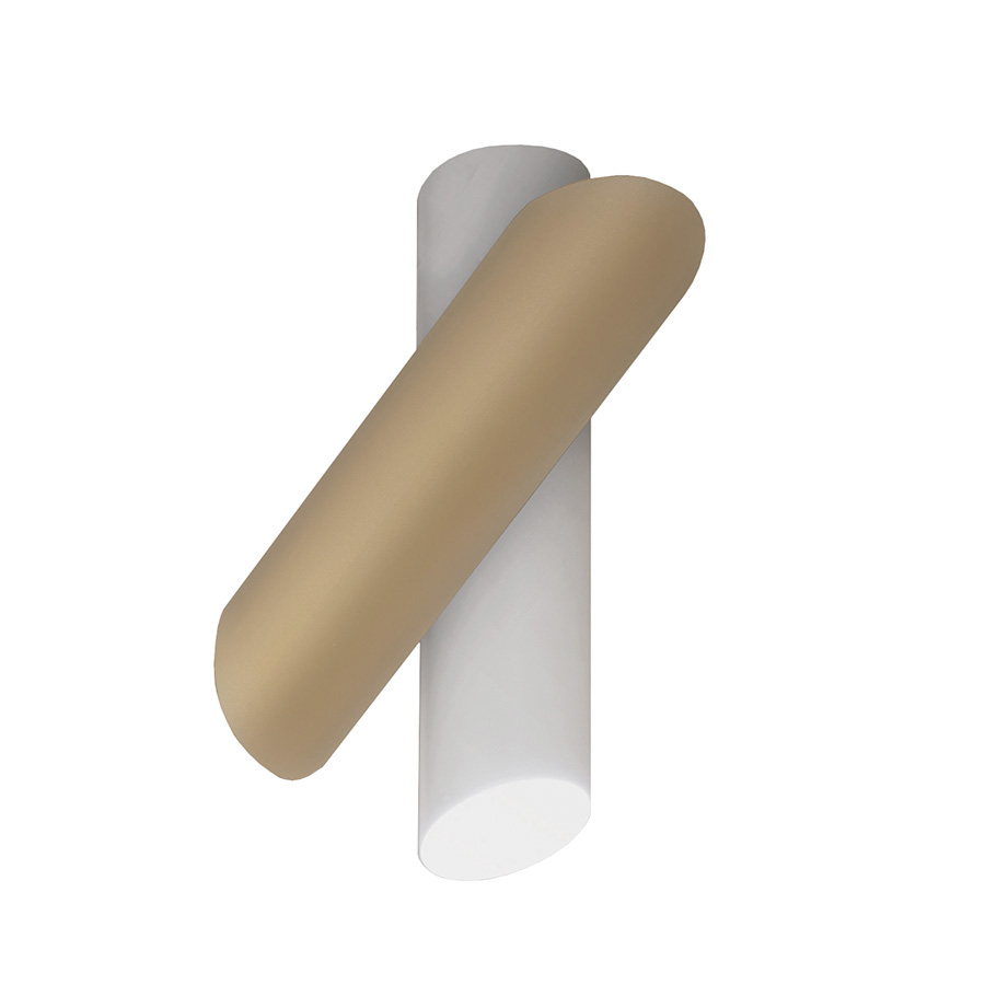 NEMO lampe au plafond plafonnier TUBES LARGE (Blanc / Or - aluminium et polycarbonate)