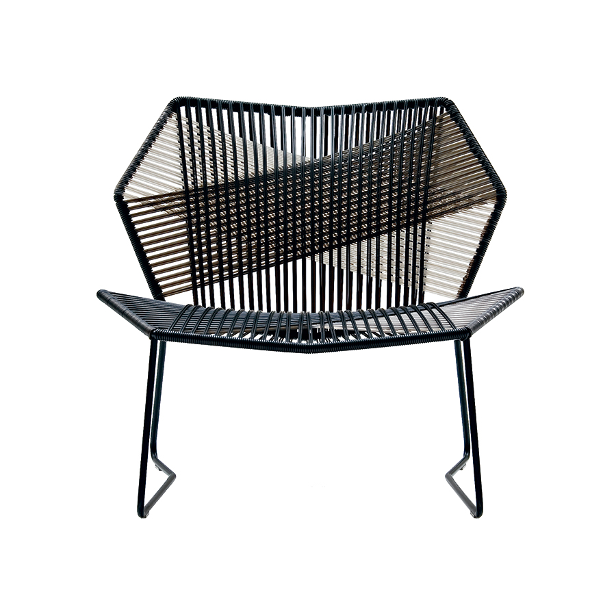 MOROSO fauteuil avec structure laqué TROPICALIA (Black Quarz / Base noire - technoploymère et acier)