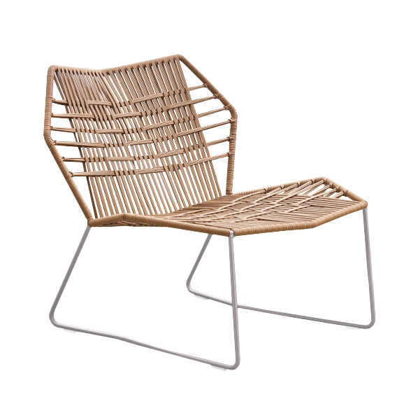 MOROSO fauteuil avec structure acier inoxydable TROPICALIA (Faux cuir - technoploymère et acier inox