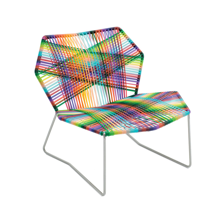 MOROSO fauteuil avec structure acier inoxydable TROPICALIA (Mélange - technoploymère et acier inox)