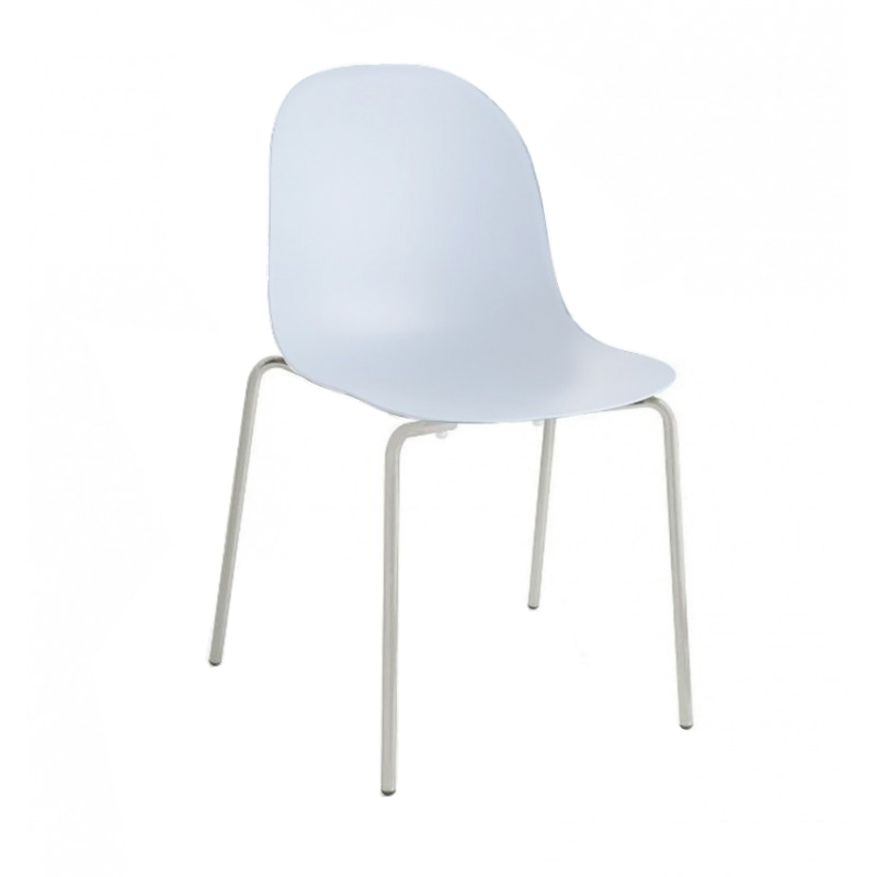 CONNUBIA set de 2 chaises ACADEMY CB/1663 (structure chromée, assise blanc optique opaque - Métal et