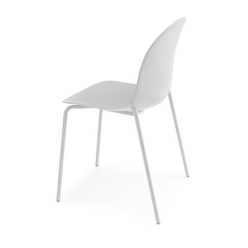 CONNUBIA set de 2 chaises ACADEMY CB/1663 (structure et assise blanc optique opaque - Métal et polyp
