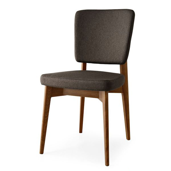 CONNUBIA set de 2 chaises ESCUDO CB/1526 (structure en hêtre couleur graphite, assise en tissu Berna couleur fumée - Hêtre et tissu)