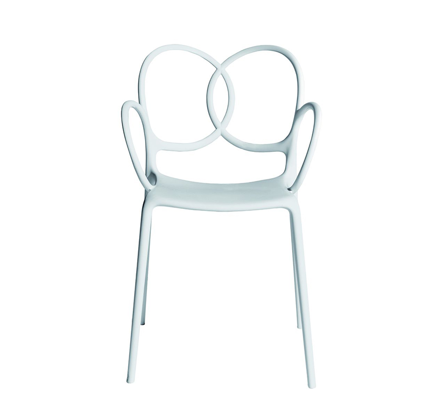 DRIADE set de 4 chaises avec accoudoirs pour extérieur SISSI (Blanc - Polypropylène)