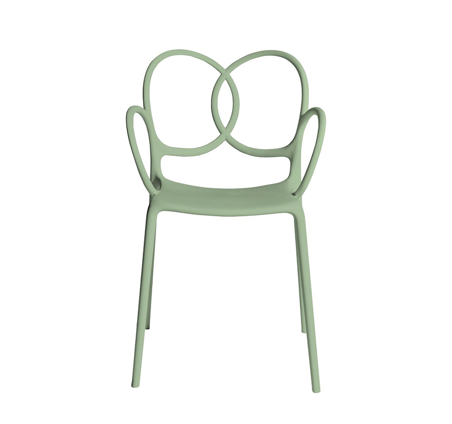 DRIADE set de 4 chaises avec accoudoirs pour extérieur SISSI (Vert - Polypropylène)