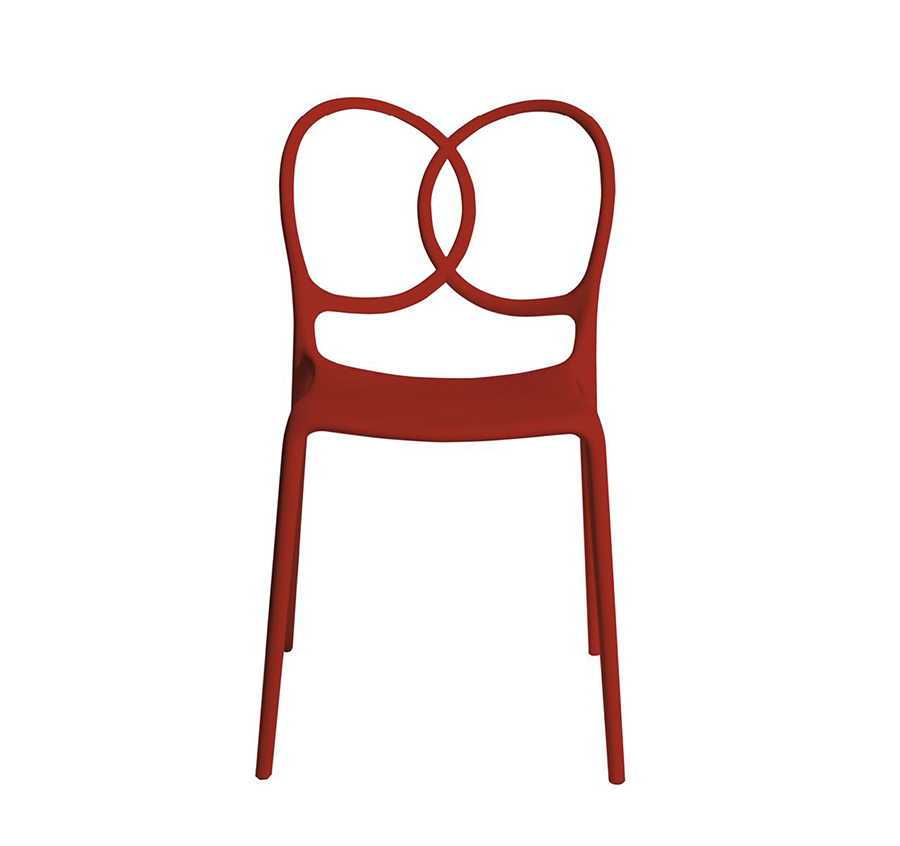 DRIADE set de 4 chaises pour extérieur SISSI (Rouge - Polypropylène)