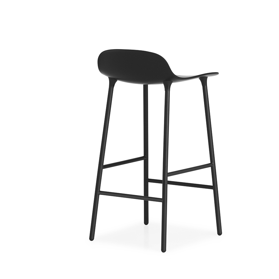 NORMANN COPENHAGEN stool FORM BARSTOOL H 65 cm with lacquered steel base