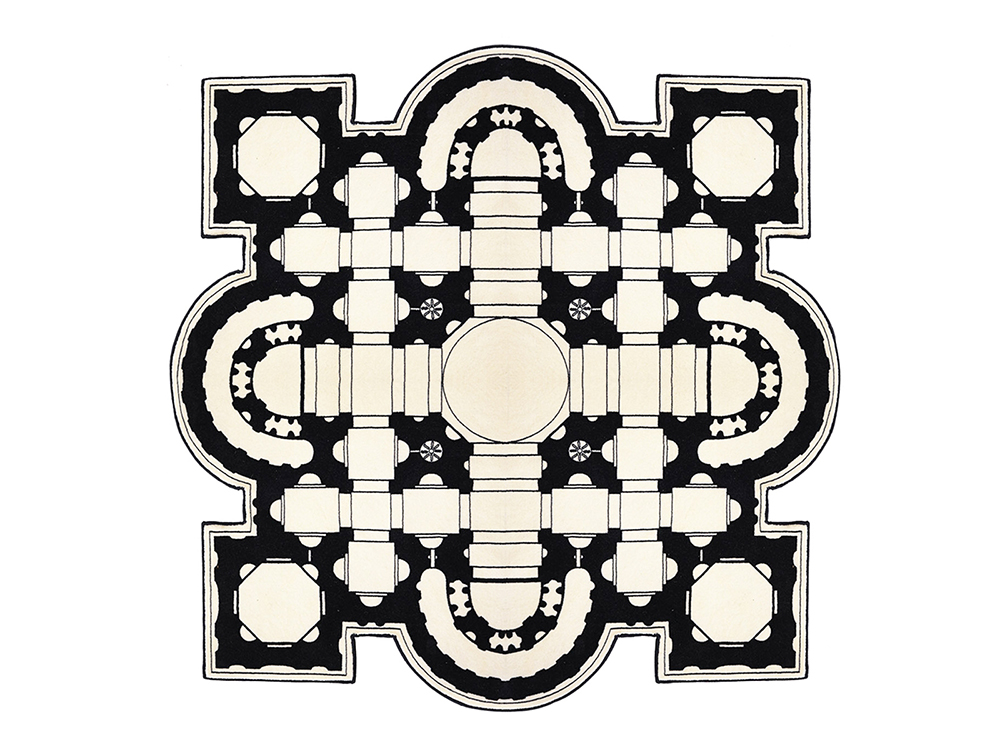 MOGG tapis PIETRO (270x270 cm - 80% laine, 20% polyamide)