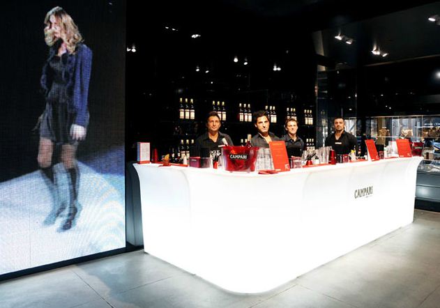 SLIDE luminous bar counter with sink and mixer JUMBO CORNER