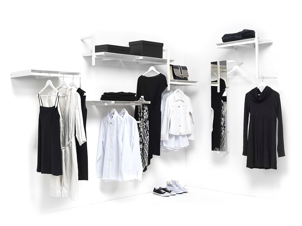 MOGG bibliothèque murale ANTOLOGIA COMPOSITION 7 (Blanc Opaque - Métal Satiné)