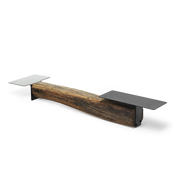 MOGG banc BEAM TV beanch 270 (Beanch 270 - chêne antique et métal)