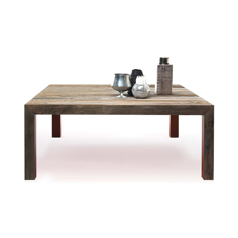 MOGG table ZIO TOM TABLE (cm 150x150x75H - bois de sapin antique)