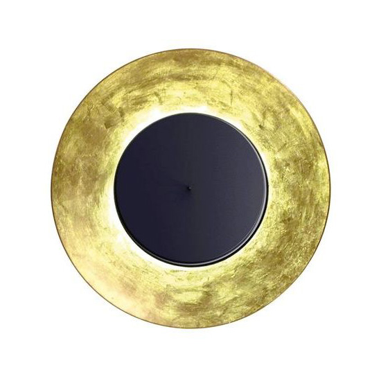 FONTANA ARTE lampe murale applique LUNAIRE LED (Réflecteur en feuille d'or et disque avant noir - Mé