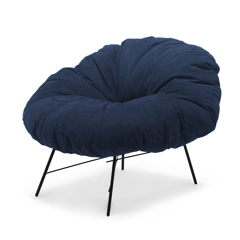 MOGG fauteuil CLOSER (Velours bleu - Fer et velours: 100% polyester)