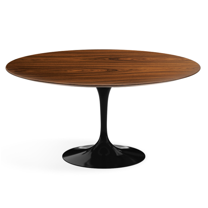 KNOLL table ronde TULIP Ø 152 cm collection Eero Saarinen (Base noire / plateau Santos Palissandro -