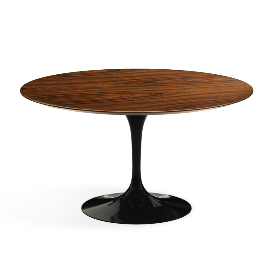 KNOLL table ronde TULIP Ø 137 cm collection Eero Saarinen (Base noire / plateau Santos Palissandro -
