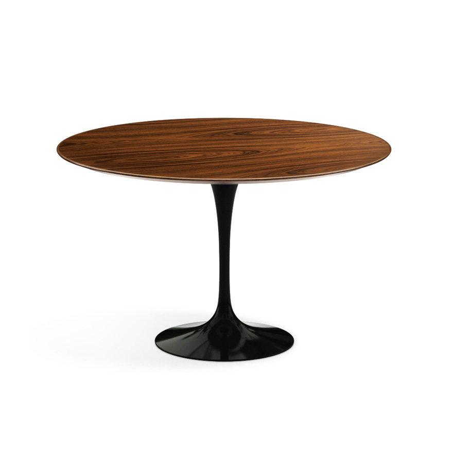 KNOLL table ronde TULIP Ø 120 cm collection Eero Saarinen (Base noire / plateau Santos Palissandro -