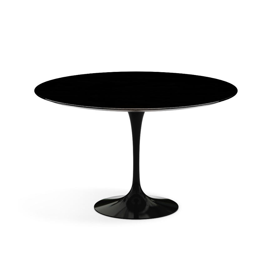 KNOLL table ronde TULIP Ø 120 cm collection Eero Saarinen (Base noire / plateau noir - Plastique lam
