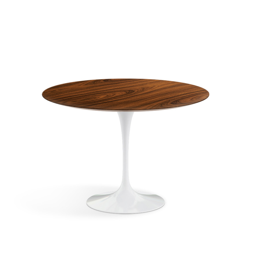 KNOLL table ronde TULIP Ø 107 cm collection Eero Saarinen (Base blanche / plateau Santos Palissandro