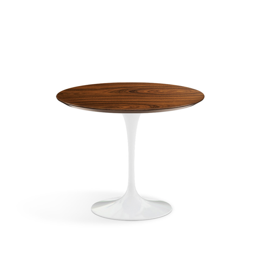 KNOLL table ronde TULIP Ø 91 cm collection Eero Saarinen (Base blanche / plateau Santos Palissandro 