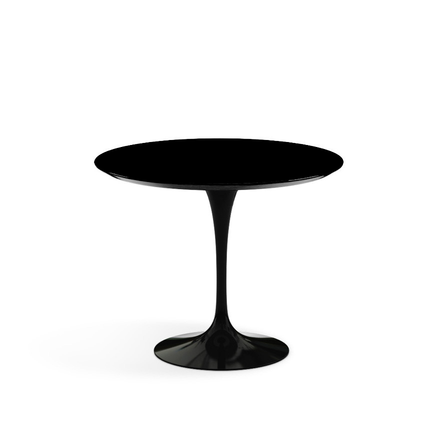 KNOLL table ronde TULIP Ø 91 cm collection Eero Saarinen (Base noire / plateau noir - Plastique lami